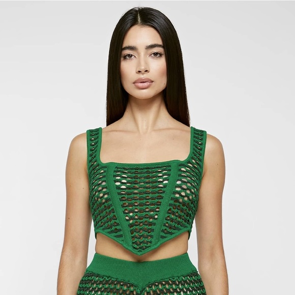 NWT🏷 Crochet Corset Top - Green 💚🌳 - Picture 4 of 12